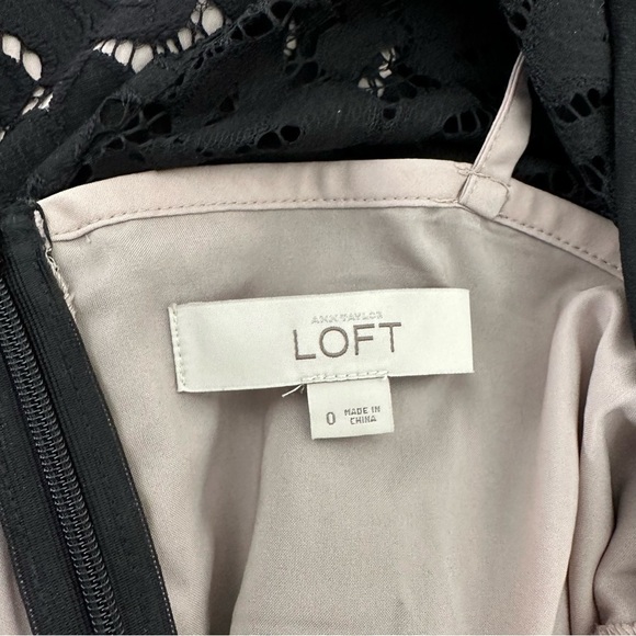 LOFT Black Lace Sheath Mini Dress size 0 - Picture 3 of 5